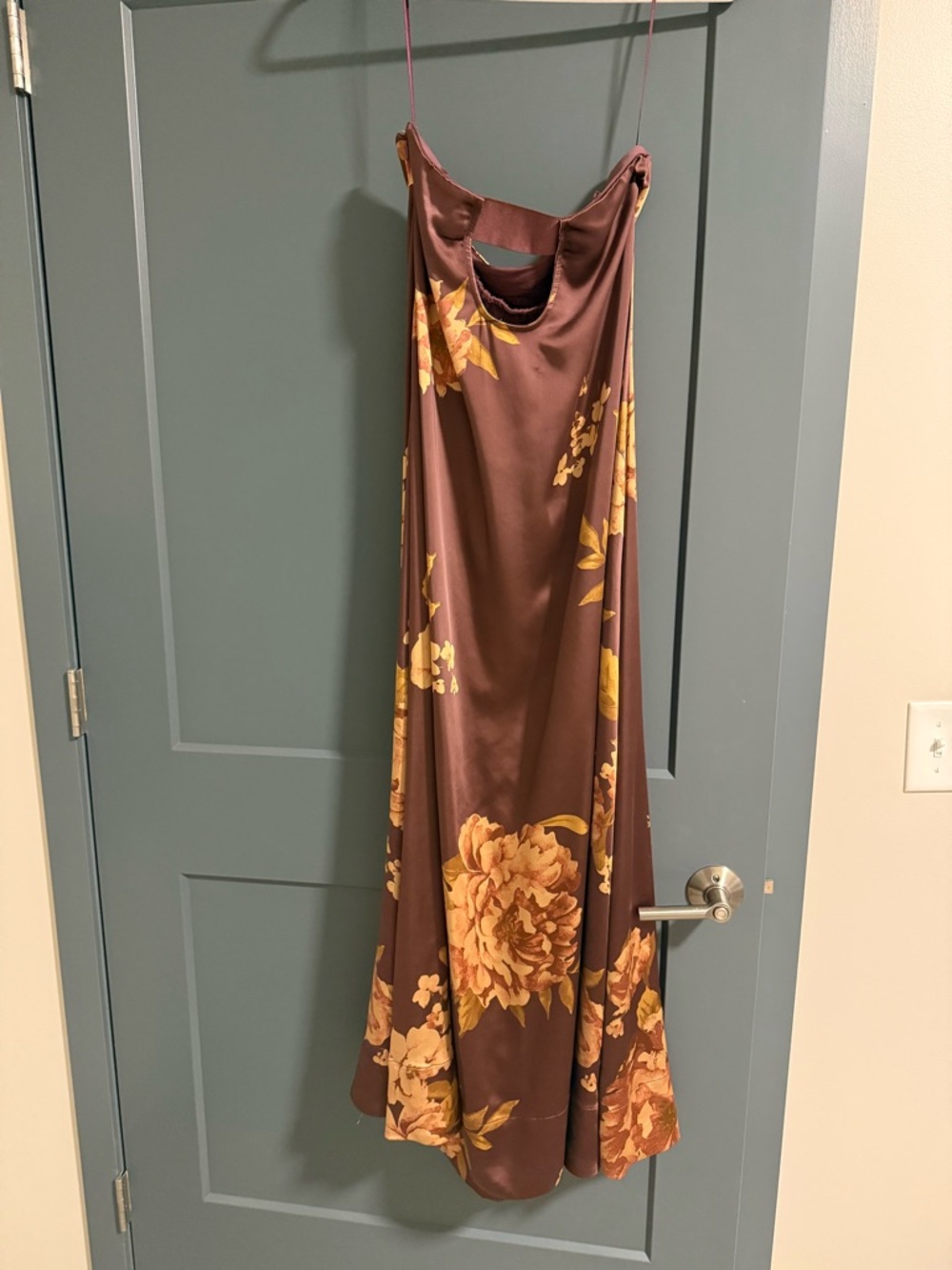 Free People Botanical maxi Dress Wine Strapless Floral Maxi Dress in Plum - Picture 4 of 4